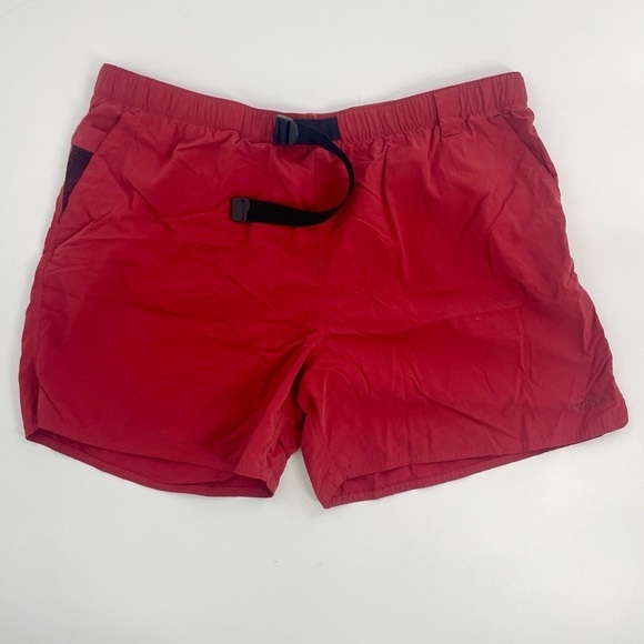 The North Face Men Nylon Shorts XXL Red Outdoor Athleisure Baggy - Picture 1 of 7